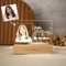 New! Wireless Maple Wooden Photo Plaque LED Night Lamp